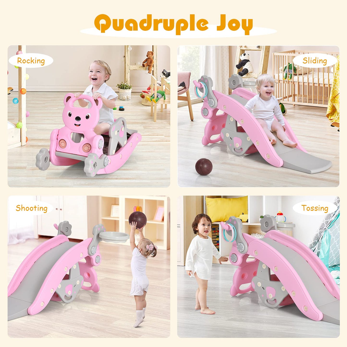 PlayNest™ 5-in-1 Toddler Slide & Rocking Toy – Indoor & Outdoor Fun for Ages 1-5