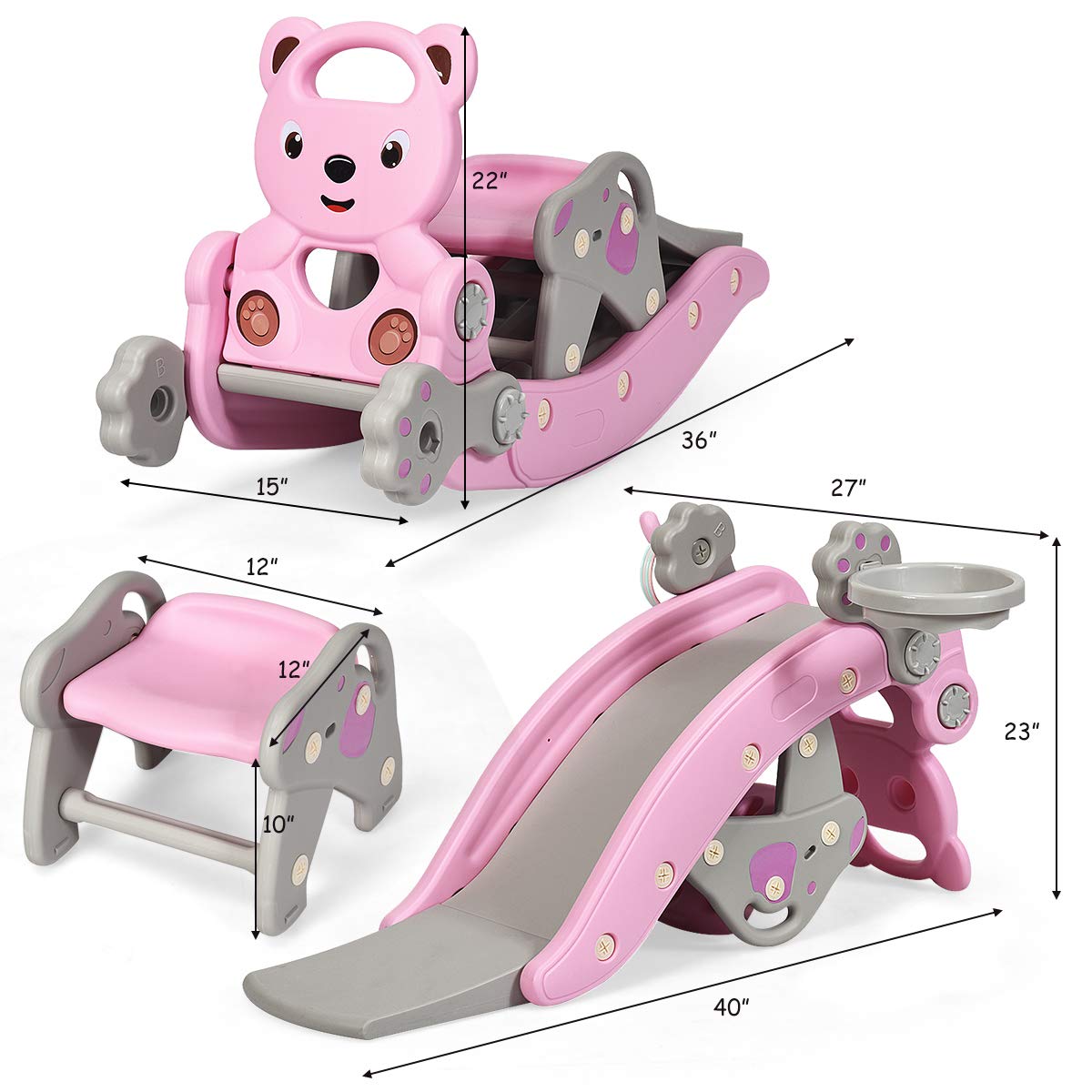 PlayNest™ 5-in-1 Toddler Slide & Rocking Toy – Indoor & Outdoor Fun for Ages 1-5