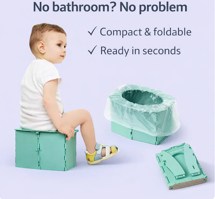 TinyTots™ Portable Potty – Compact, Foldable & Travel-Ready Toddler Toilet
